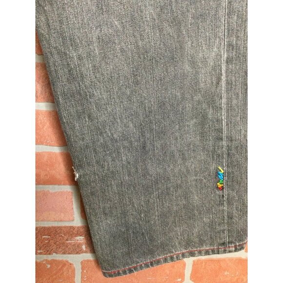 COOGI Mens Jeans Rainbow Stripe Embroidered Pockets Baggy Hip Hop Size 36 x 34 - Picture 5 of 14